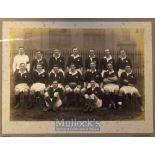 1936 large mounted official photo on printed board, Scottish XV v Wales: Image 13.5” x 9.5”, overall