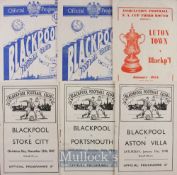 Blackpool home football programmes to include 1947/48 Stoke City (Xmas Day, Stan Matthews now with
