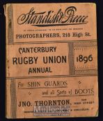 Very Rare 1896 Canterbury (NZ) Rugby Union Annual: Astonishingly clean and in good order, a compact,