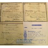 Wigan Athletic Share Certificates 1934 two years after the formation of the club, plus 1946, 1963