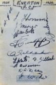 1935/36 Everton & Aston Villa Football Autograph Collection to include Dixie Dean, Harry Morton, Joe