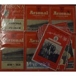 Selection of Arsenal home match programmes to include 1951/52 Fulham, 1952/53 Blackpool (FAC),