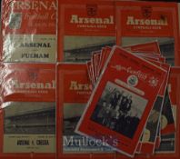 Selection of Arsenal home match programmes to include 1951/52 Fulham, 1952/53 Blackpool (FAC),
