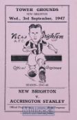 1947/48 New Brighton v Accrington Stanley football programme 3 September 1947 at the Tower