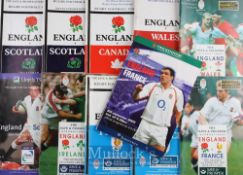 England Home Rugby Programmes (11): v Canada at Wembley 1992; v Wales 1992, 1994; v Scotland 1991,