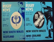 1968/1970 NSW Home Rugby Programmes (2): A4 Sydney Rugby News issues for the games v New Zealand
