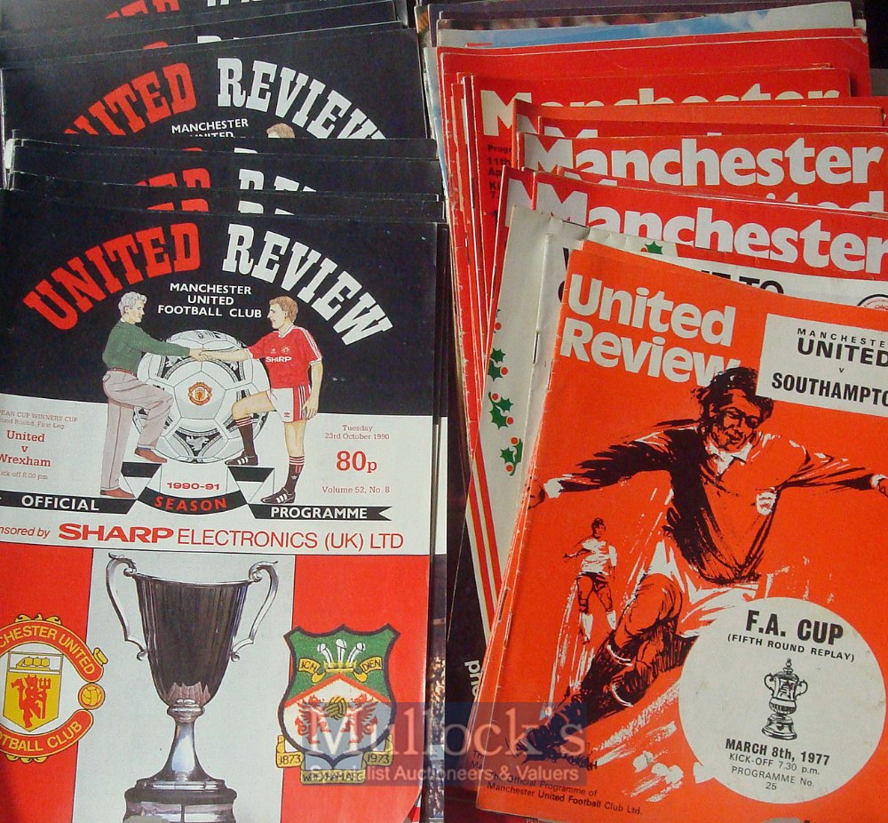 Selection of 1960s onwards Manchester United Football Programmes all home fixtures, league cup