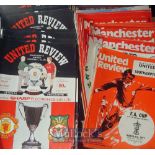 Selection of 1960s onwards Manchester United Football Programmes all home fixtures, league cup