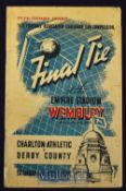 1946 FA Cup final football programme Charlton Athletic v Derby County 27 April 1946. Fair.