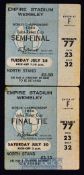 1966 World Cup football tickets to include the final 30 July 1966 England v West Germany; the semi-