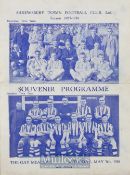 Pre-War 1937/38 Shrewsbury Town v Grantham football programme exhibition friendly for the