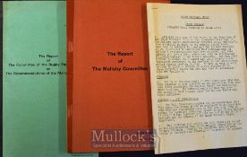 1974-5 Mallaby Report on Rugby & RFU Response: also with Embargoed Press Release summary,