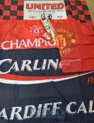 Selection of Manchester United Flags including 2008 Final, St Georges Cross, and more, varying sizes