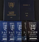 Middlesex Sevens Rugby Programmes inc 2 bound VIPs (7): 3 x same 1956 standard issue, but hard-