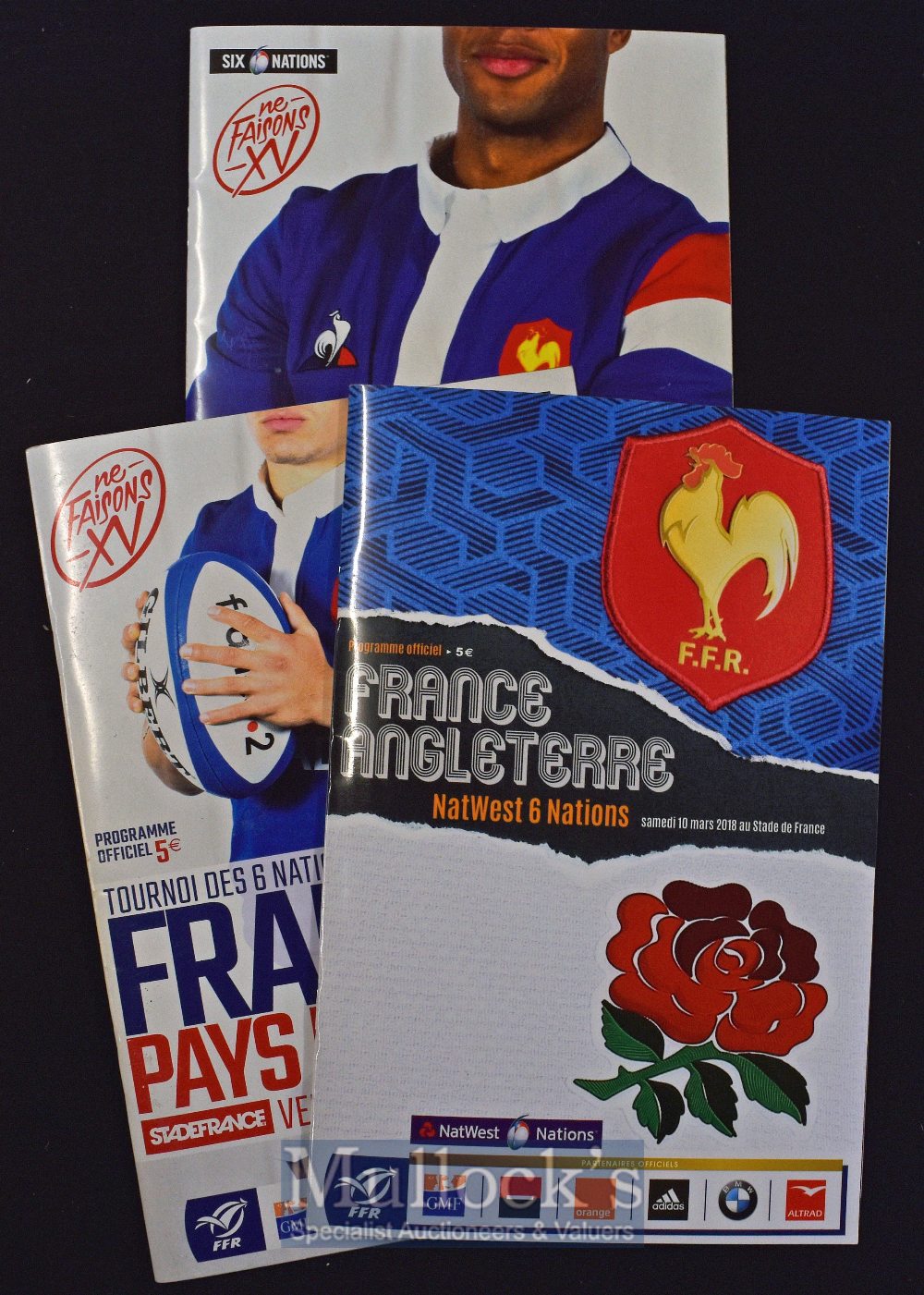 2018 and 2019 French Rugby Programmes, Short Print Run, v England 2018, v Wales and v Scotland
