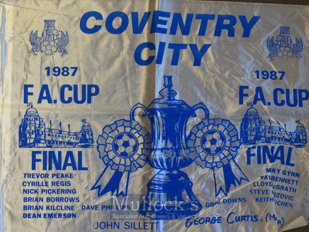 1987 FA Cup Final (Coventry City winners) flag / banner 825mm x 600mm deep approx., Coventry City