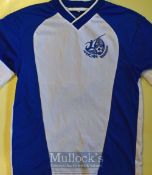 African Warriors Football Shirt in white and blue, short sleeve, size M