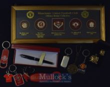 Selection of Manchester Utd memorabilia to include Official Badge collection (framed item), Busby