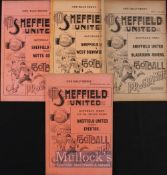1900/1901 Sheffield Utd reserves football programmes v Lincoln City, v Wombwell Town, v Rushden, v