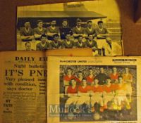 Manchester United Busby Babes original and unique press b&w photograph size 18| x 13 ½| featuring