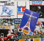 France Homes Rugby Programmes v Wales (7): Issues, all in good/very good condition, for the Paris