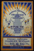 1929 FA Cup final football programme Portsmouth v Bolton Wanderers 27 April 1929. Fair-good.