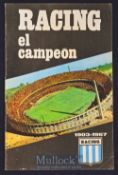 1967 World Clubs Cup Championship final Racing Club Buenos Aires v Celtic football programme in