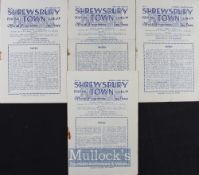 1949/50 Shrewsbury Town Midland League home football programmes to include Notts. County, Worksop