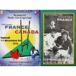 Scarcer 1974 Rugby Programmes etc in France (3): Packed 32 pp edition for France v South Africa at