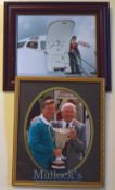 1991 Framed photograph featuring Alex Ferguson leaving the aircraft upon arrival at Manchester