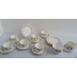 MINTON ALPINE SPRING PATTERN COFFEE SERVICE comprising six cups, saucers and side plates, a milk jug