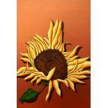 ED O'FARRELL Sunflower (Copper), acrylic on canvas, signed and titled to verso, 70cm x 49.5cm