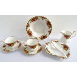 SELECTION OF ROYAL ALBERT OLD COUNTRY ROSES COFFEE AND DINNER WARES comprising eight coffee cups and