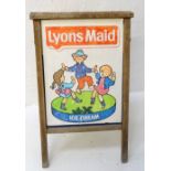 VINTAGE LYONS MAID ADVERTISING SIGN, of A frame construction with screen printed aluminium boards in