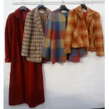 SELECTION OF LADIES DESIGNER CLOTHING comprising a MaxMara 100% woollen long red coat (size 14); a