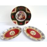 ROYAL VIENNA ACKERMANN & FRITZ PORCELAIN PLATE decorated with classical figures surrounded by gilt