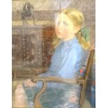 K. V. EADIE Portrait of a young seated girl, pastel, signed, 45cm x 35.5cm