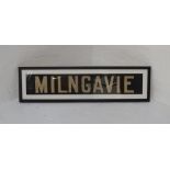 ORIGINAL GLASGOW CORPORATION LINEN TRAM DESTINATION BLIND - MILNGAVIE circa 1940s from the older