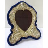 VICTORIAN STYLE SILVER PHOTOGRAPH FRAME the heart shaped frame with profuse scroll, floral and