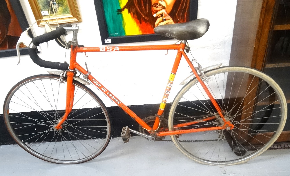 1970s BSA 'TOUR DE FRANCE' RACING BICYCLE Raleigh marked, 170.5cm long from tyre to tyre, wheel size