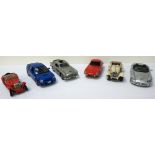 SELECTION OF DIE CAST VEHICLES including James Bond's Aston Martin DB 5, Jaguar E Type and SS 100,