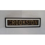 ORIGINAL GLASGOW CORPORATION LINEN TRAM DESTINATION BLIND - CROOKSTON circa 1940s from the older