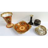 SELECTION OF NORITAKE WARES including a flared vase, a twin handled shaped bowl, a cabinet cup and