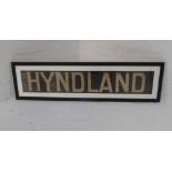 ORIGINAL GLASGOW CORPORATION LINEN TRAM DESTINATION BLIND - HYNDLAND circa 1940s from the older