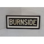 ORIGINAL GLASGOW CORPORATION LINEN TRAM DESTINATION BLIND - BURNSIDE circa 1950s from Coronation