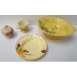 MIXED LOT OF CERAMICS including a Carlton Ware leaf shaped dish of yellow ground, Carlton Ware