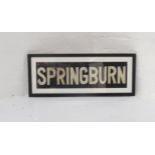 ORIGINAL GLASGOW CORPORATION LINEN TRAM DESTINATION BLIND - SPRINGBURN circa 1950s from Coronation