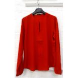 THREE ITEMS OF LADIES RALPH LAUREN CLOTHING comprising a red blouse (size L), new with tags; a