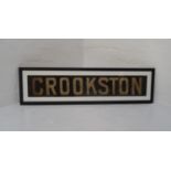 ORIGINAL GLASGOW CORPORATION LINEN TRAM DESTINATION BLIND - CROOKSTON circa 1940s from the older