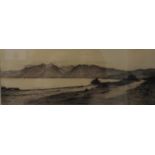 TWO SCOTTISH ETCHINGS Mathew Henderson, Coastal landscape, signed, 14cm x 34cm, and Robert